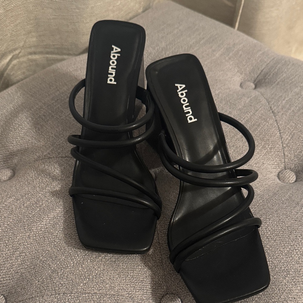 Abound Elegant Black Strappy Heels